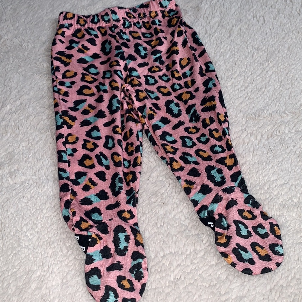 NWT Posh Peanut Roxy Tie Front Ruffled Kimono Set PINK LEOPARD 0-3M - Picture 7 of 11